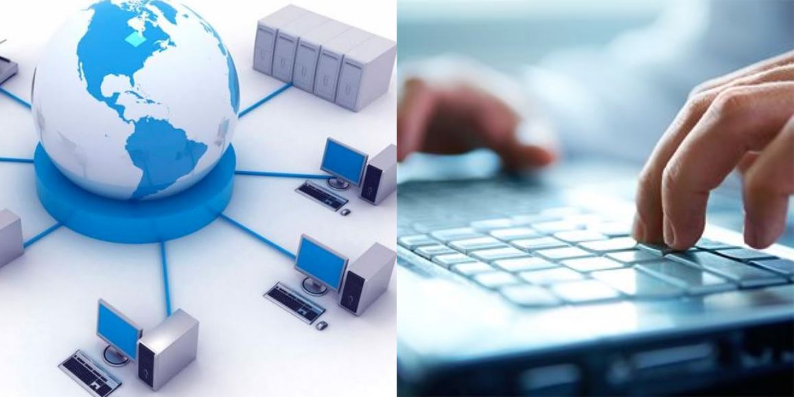 Photo of virtual network and laptop - I.T. Services Kingston Ontario